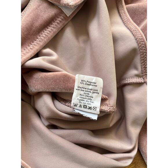 Madewell Pink Velvet Wrap Bodysuit Feminine Ballerina Size Small - Picture 9 of 10